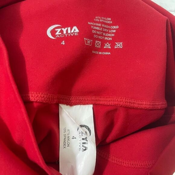 Zyia Red Leggings Crop Size 4 - Picture 6 of 6